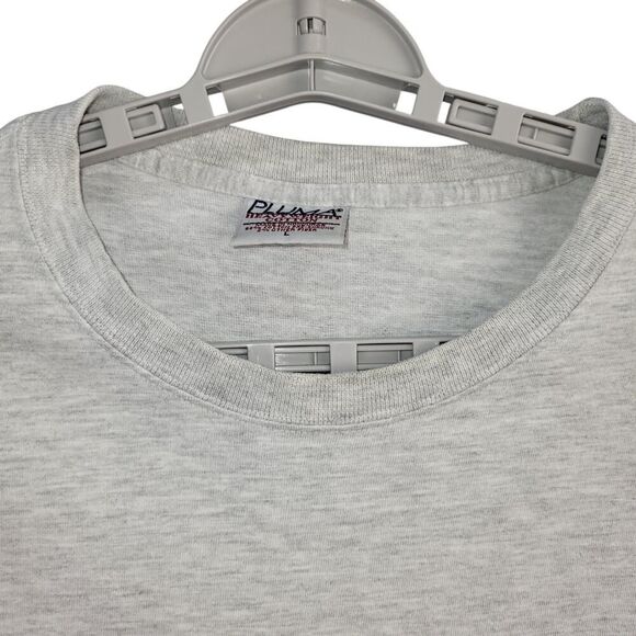 Pluma Vintage Mens Large Pale Gray T-Shirt 100% Heavyweight Cotton Short Sleeves - Picture 7 of 8